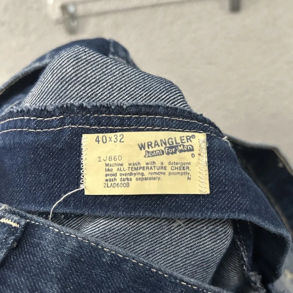Vintage Wrangler Jeans Mens 40x32 Blue Denim Indigo Boot Cut 70s 80s Made In USA